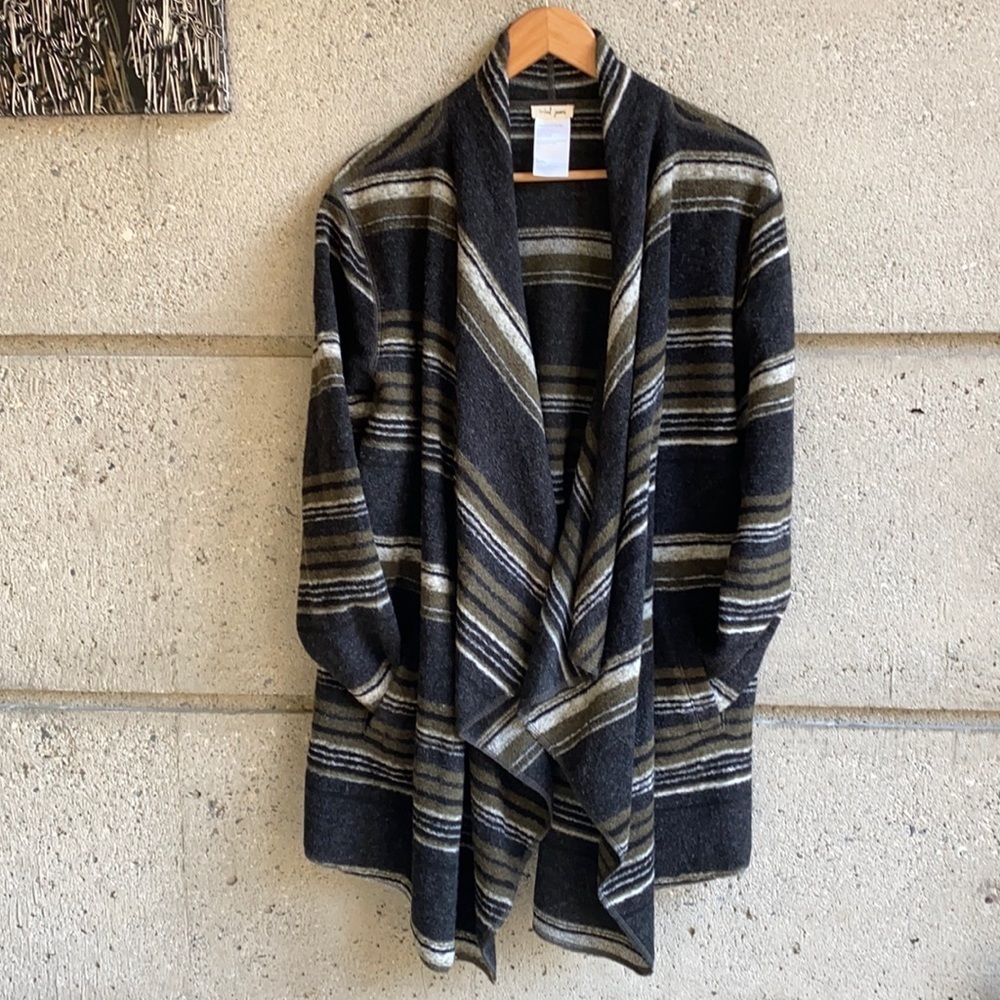 🤍Tribal Open Front Drape Sweater in Moss Colorway